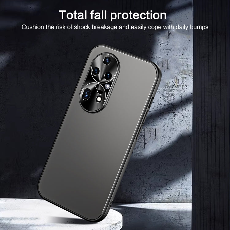For Huawei P50 R-JUST RJ-61 Electroplating Frosted TPU + PC Phone Case with Holder(Silver)