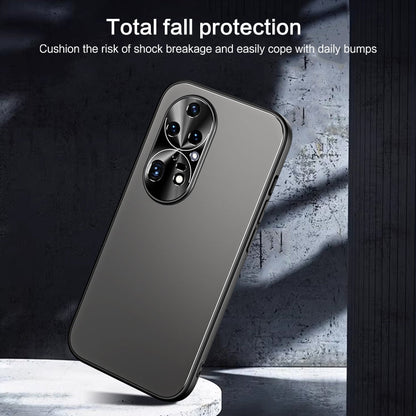 For Huawei P50 R-JUST RJ-61 Electroplating Frosted TPU + PC Phone Case with Holder(Silver)