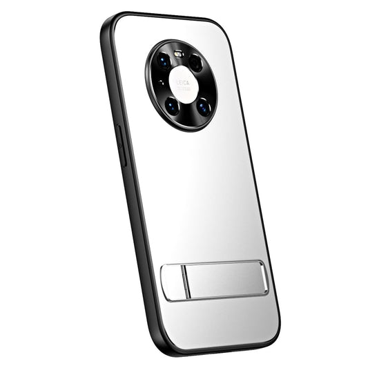 For Huawei Mate 40 R-JUST RJ-61 Electroplating Frosted TPU + PC Phone Case with Holder(Silver)