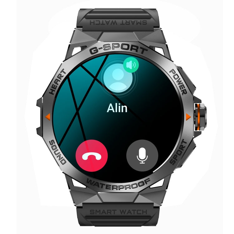 K62 Montre connectée à écran rond AMOLED de 1,43 pouce prenant en charge les appels Bluetooth (noir)