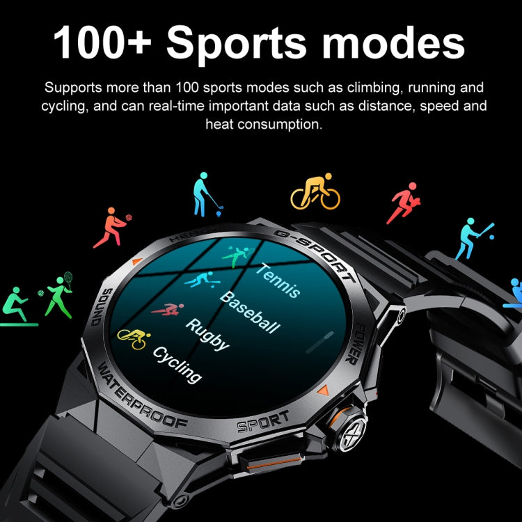 K62 Montre connectée à écran rond AMOLED de 1,43 pouce prenant en charge les appels Bluetooth (noir)