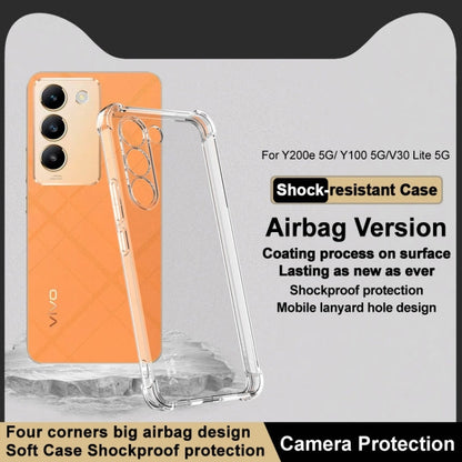 For vivo V30 Lite 5G imak Shockproof Airbag TPU Phone Case(Transparent)