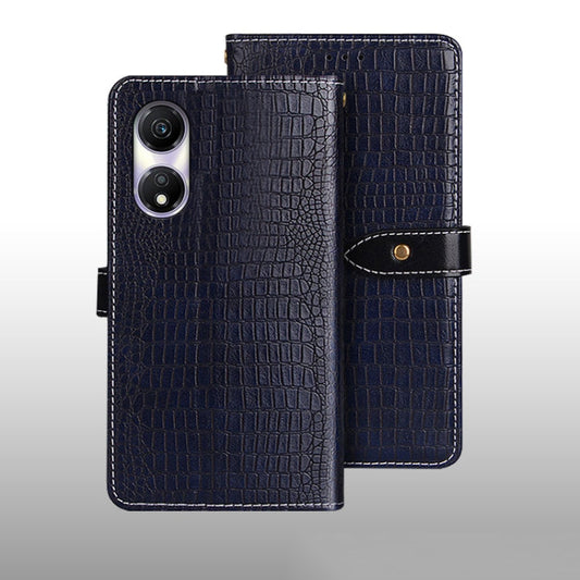 Étui de téléphone en cuir texturé crocodile For Honor Play 40 idewei (bleu foncé)