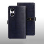 For Honor Play 40 idewei Crocodile Texture Leather Phone Case(Dark Blue)