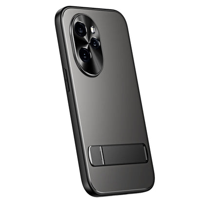 For Honor 100 Pro R-JUST RJ-61 Electroplating Frosted TPU + PC Phone Case with Holder(Grey)