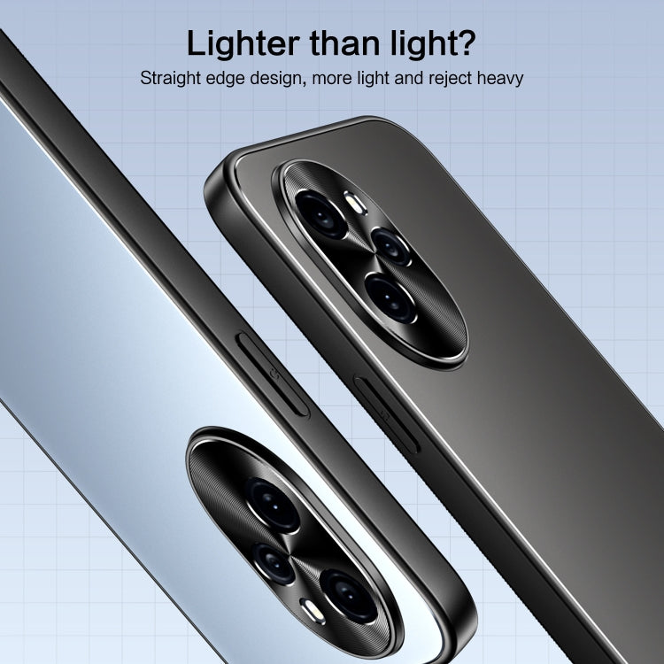 For Honor 100 Pro R-JUST RJ-61 Electroplating Frosted TPU + PC Phone Case with Holder(Grey)