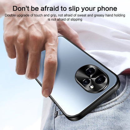 For Honor 100 Pro R-JUST RJ-61 Electroplating Frosted TPU + PC Phone Case with Holder(Grey)