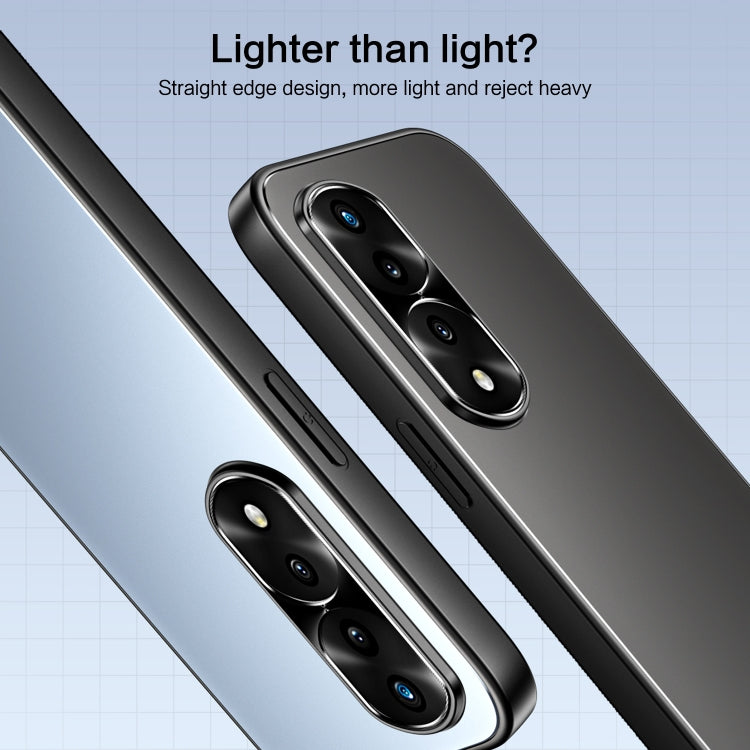 For Honor 70 R-JUST RJ-61 Electroplating Frosted TPU + PC Phone Case with Holder(Grey)