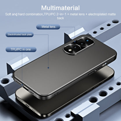 For Honor 70 R-JUST RJ-61 Electroplating Frosted TPU + PC Phone Case with Holder(Grey)