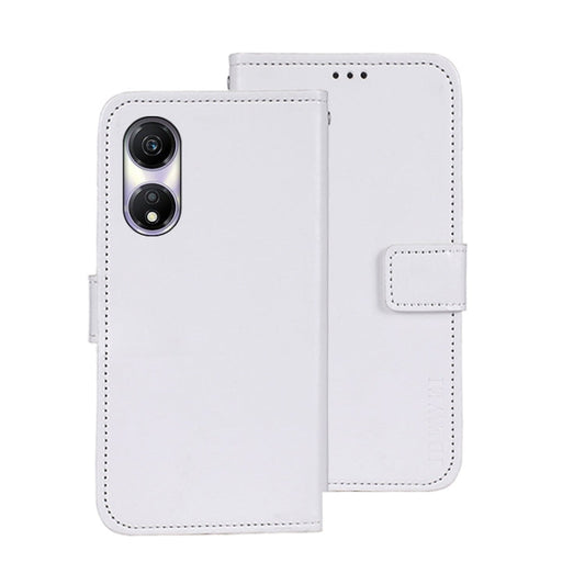 Coque de téléphone en cuir texturé cheval fou idewei For Honor Play 40 avec support (blanc)