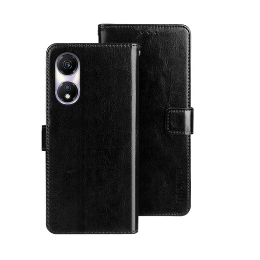 Coque de téléphone en cuir texturé Crazy Horse For Honor Play 40 idewei avec support (noir)