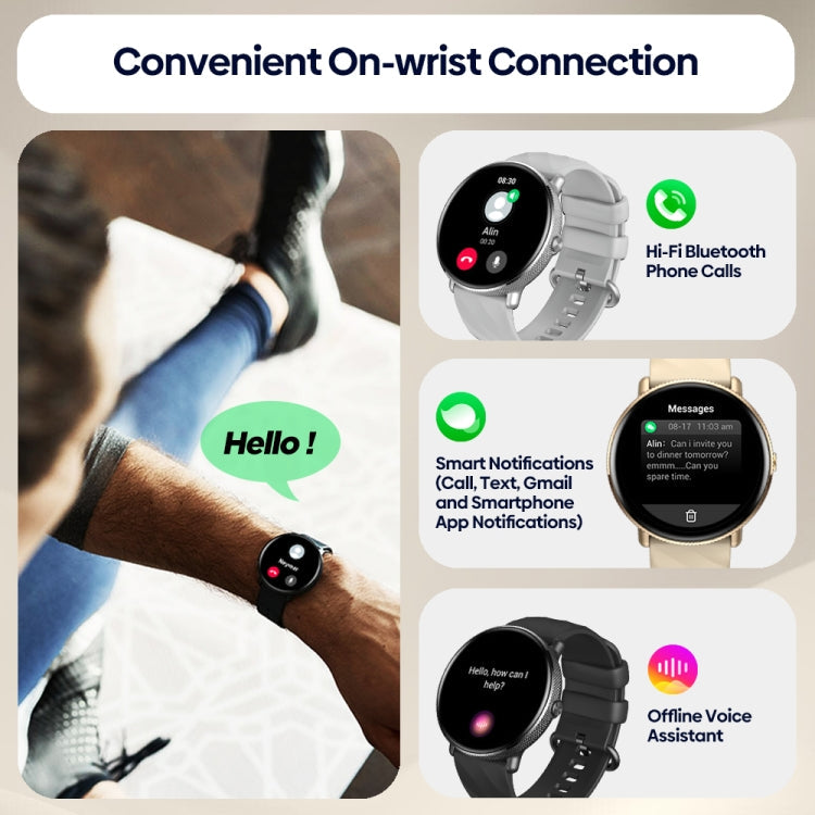 Zeblaze GTR 3 Pro 1.43 inch Screen Voice Calling Smart Watch, Support Heart Rate / Blood Pressure / Blood Oxygen(Silver)