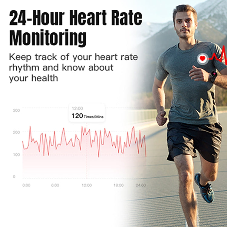 LEMFO LF35 1.43 inch AMOLED Round Screen Silicone Strap Smart Watch Supports Blood Oxygen Detection(Black)