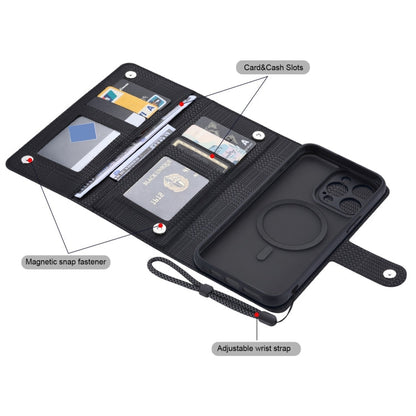 Pour iPhone 12 / 12 Pro Série ViLi GHA Étui de téléphone à rabat horizontal en cuir MagSafe RFID antichoc (Noir)