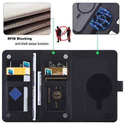 Pour iPhone 12 / 12 Pro Série ViLi GHA Étui de téléphone à rabat horizontal en cuir MagSafe RFID antichoc (Noir)