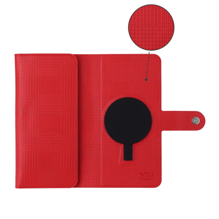 For iPhone 14 Plus ViLi GHA Series Shockproof MagSafe RFID Leather Attraction Horizontal Flip Phone Case(Red)