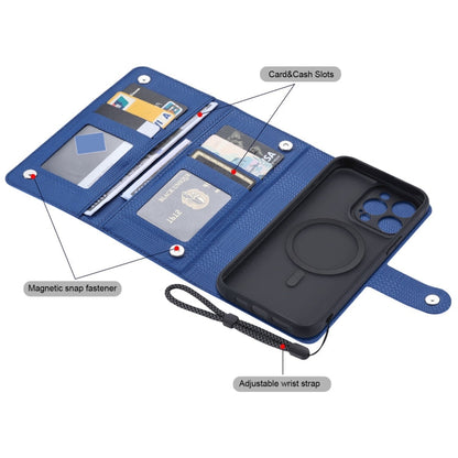 For iPhone 14 Plus ViLi GHA Series Shockproof MagSafe RFID Leather Attraction Horizontal Flip Phone Case(Blue)