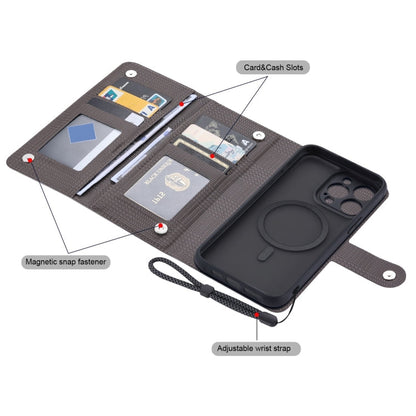 For iPhone 15 Plus ViLi GHA Series Shockproof MagSafe RFID Leather Attraction Horizontal Flip Phone Case(Grey)