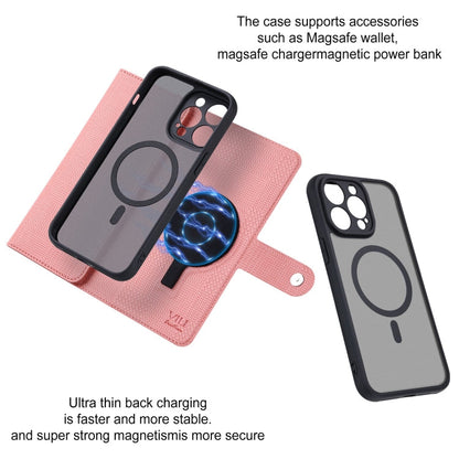 For iPhone 15 Plus ViLi GHA Series Shockproof MagSafe RFID Leather Attraction Horizontal Flip Phone Case(Pink)