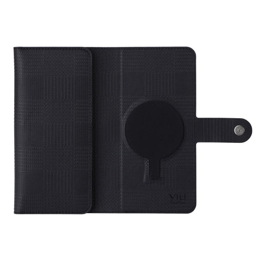 For iPhone 15 Pro Max ViLi GHA Series Shockproof MagSafe RFID Leather Attraction Horizontal Flip Phone Case(Black)
