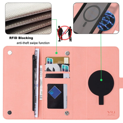 For Google Pixel 8 Pro ViLi GHB Series MagSafe Magnetic Zipper Leather Phone Case(Pink)