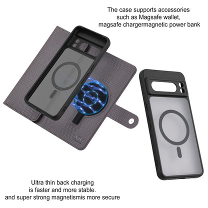For Google Pixel 8 Pro ViLi GHB Series MagSafe Magnetic Zipper Leather Phone Case(Grey)