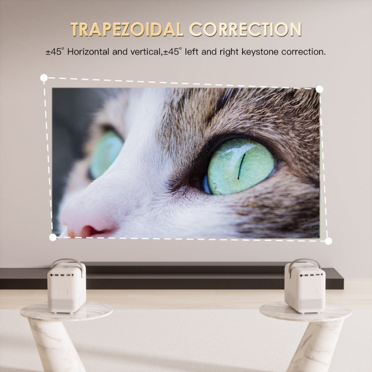 GXMO P10 Android 10 OS HD Portable WiFi Projector, Plug Type:EU Plug(White)