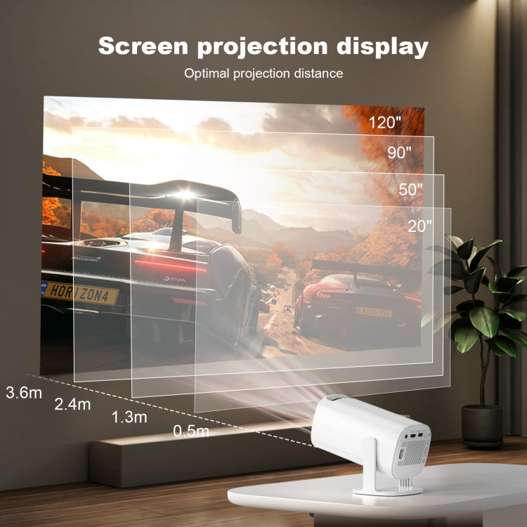 GXMO P30 Android 11 OS HD Portable WiFi Projector, Plug Type:EU Plug(White)