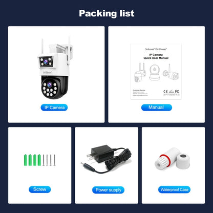 SriHome SH048 2MP + 2MP Humanoid Tracking Smart Night Vision Dual Lens IP Camera(EU Plug)