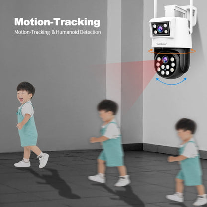 SriHome SH048 2MP + 2MP Humanoid Tracking Smart Night Vision Dual Lens IP Camera(EU Plug)