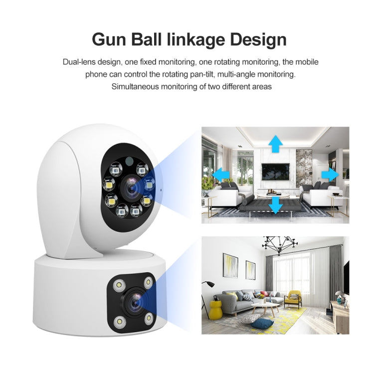 SriHome SH049 2MP + 2MP Humanoid Tracking Smart Night Vision Dual Lens HD IP Camera(UK Plug)