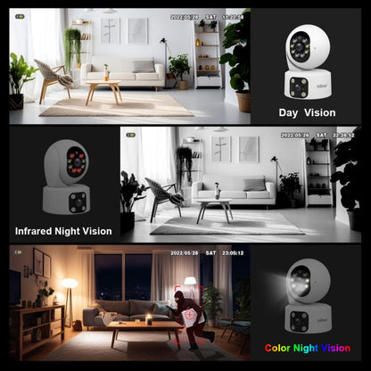 SriHome SH049 2MP + 2MP Humanoid Tracking Smart Night Vision Dual Lens HD IP Camera(UK Plug)