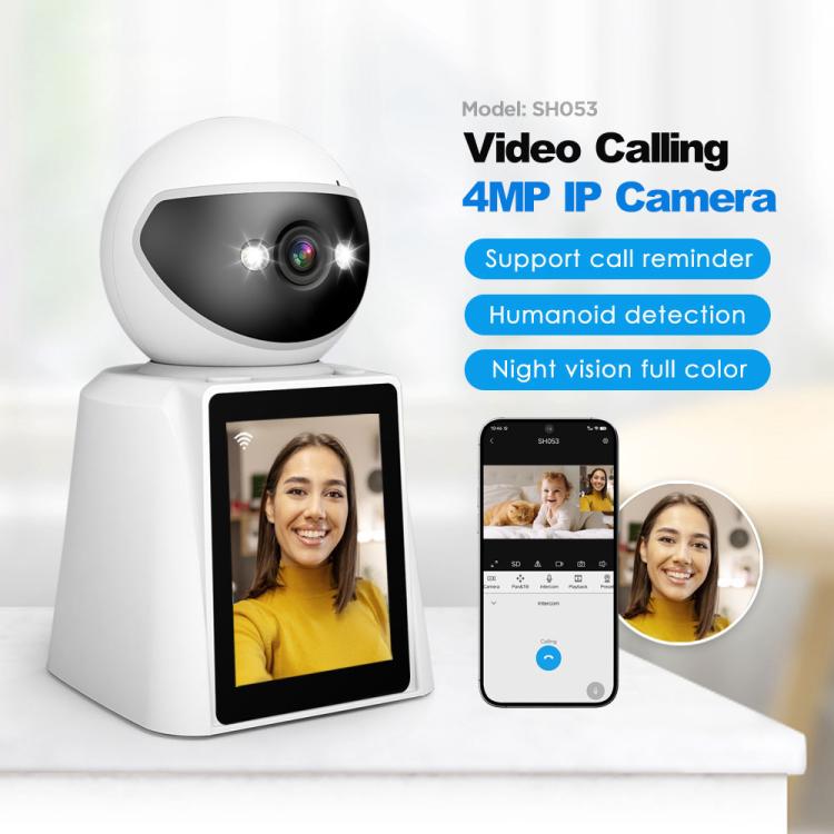 Moniteur bébé caméra IP d'appel vidéo intelligent Srihome SH053 4MP avec écran IPS de 2,8 pouces (prise AU)