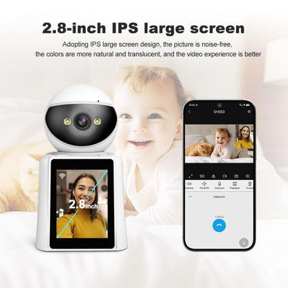 Moniteur bébé caméra IP d'appel vidéo intelligent Srihome SH053 4MP avec écran IPS de 2,8 pouces (prise AU)