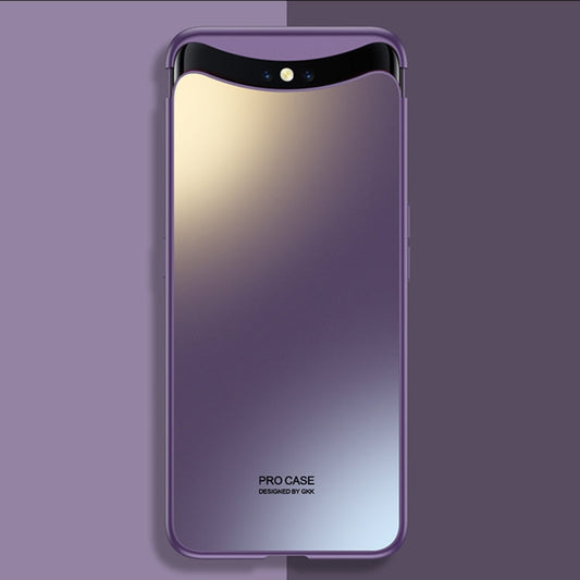 Pour OPPO Find X GKK AG Craft Skin Feel Coque de Téléphone à Couverture Complète avec Combinaison Magnétique (Violet)