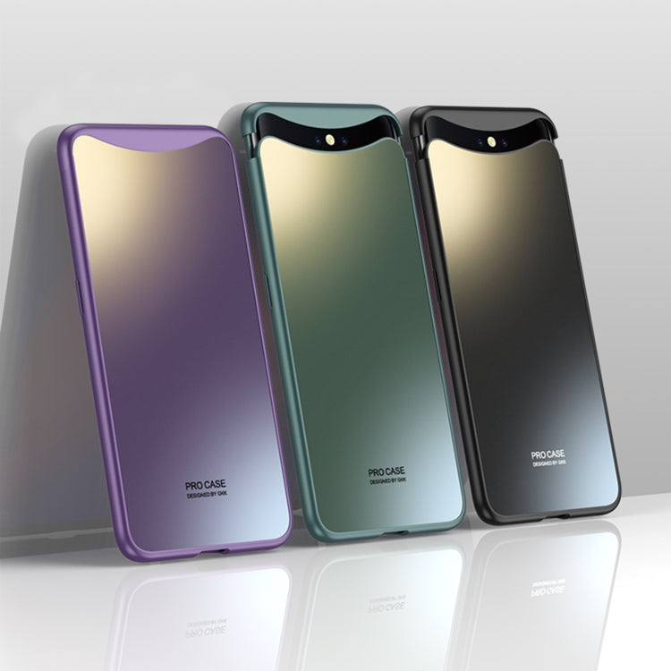 For OPPO Find X GKK AG Craft Skin Feel Magnetic Combination Full Coverage Phone Case(Purple)