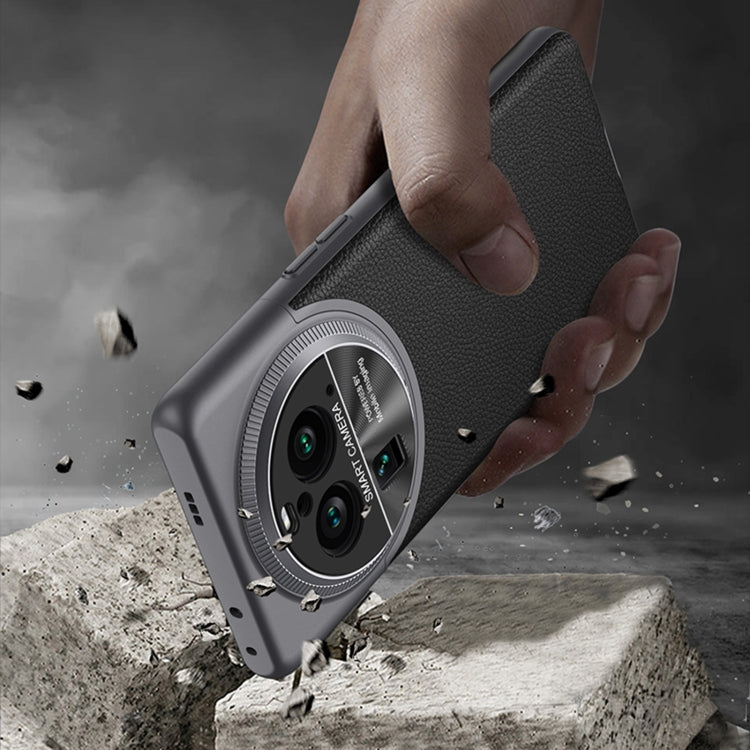 For OPPO Find X6 GKK Mortise-Tenon Connection Contrast Color Leather Shockproof Phone Case(Black)