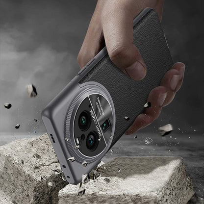 For OPPO Find X6 GKK Mortise-Tenon Connection Contrast Color Leather Shockproof Phone Case(Carbon Fibre)