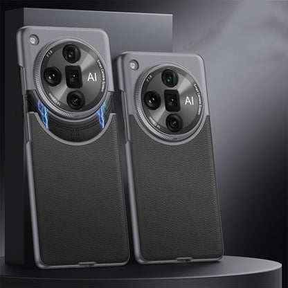 For OPPO Find X7 Ultra GKK Mortise-Tenon Connection Contrast Color Leather Shockproof Phone Case(Black)