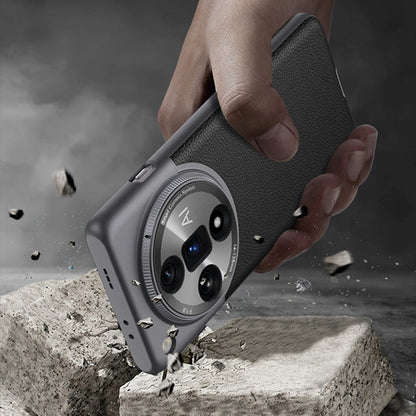 For OPPO Find X7 Ultra GKK Mortise-Tenon Connection Contrast Color Leather Shockproof Phone Case(Black)