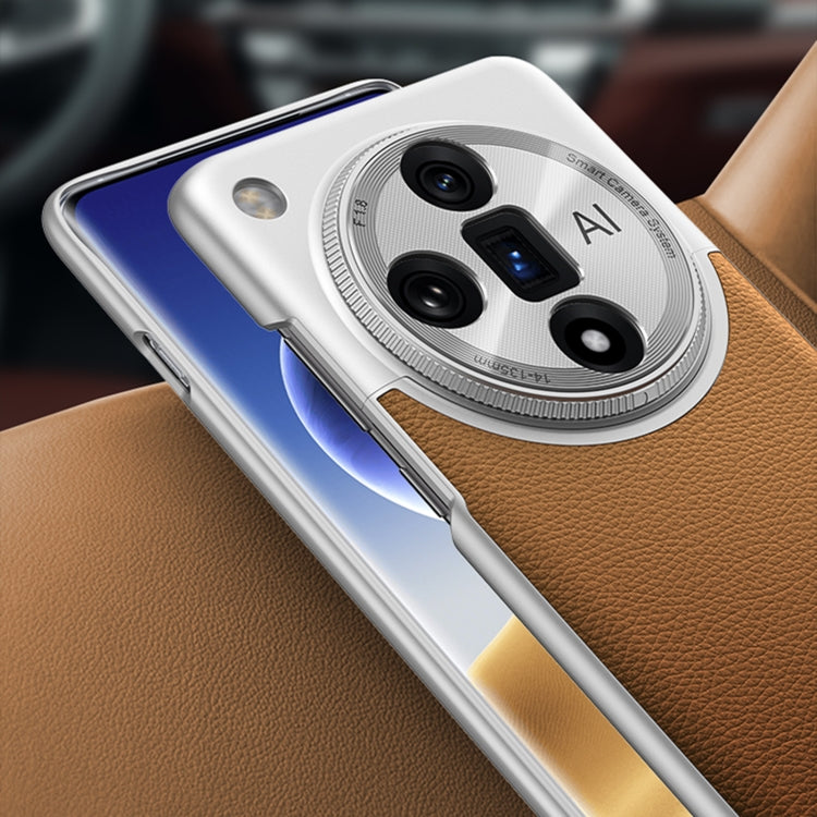 For OPPO Find X7 Ultra GKK Mortise-Tenon Connection Contrast Color Leather Shockproof Phone Case(Carbon Fibre)