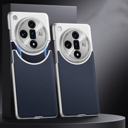 For OPPO Find X7 GKK Mortise-Tenon Connection Contrast Color Leather Shockproof Phone Case(Blue)