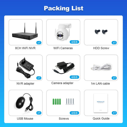 SriHome NVS001E-IPC047 Ultra HD 4 Channel WiFi Network Video Recorder Set(EU Plug)