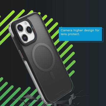 For iPhone 15 Pro Max TGVIS Vigor Series Airbag MagSafe Magnetic Phone Case(Transparent Grey)