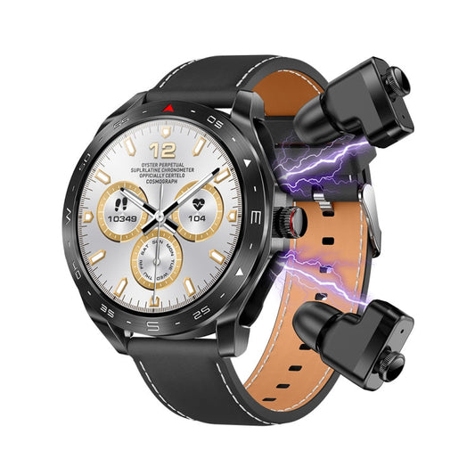 LEMFO T95 1.52 inch IPS Screen 2 in 1 Bluetooth Earphone Smart Watch Support Health Monitoring(Black)