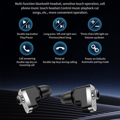 LEMFO T95 1.52 inch IPS Screen 2 in 1 Bluetooth Earphone Smart Watch Support Health Monitoring(Black)