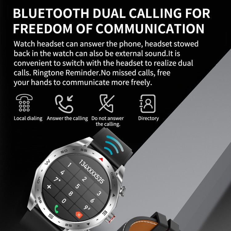 LEMFO T95 1.52 inch IPS Screen 2 in 1 Bluetooth Earphone Smart Watch Support Health Monitoring(Black)