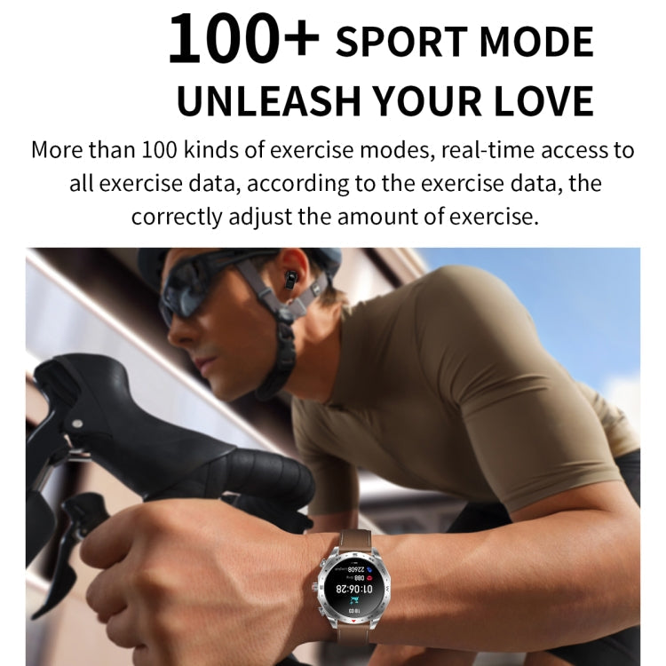 LEMFO T95 1.52 inch IPS Screen 2 in 1 Bluetooth Earphone Smart Watch Support Health Monitoring(Silver)