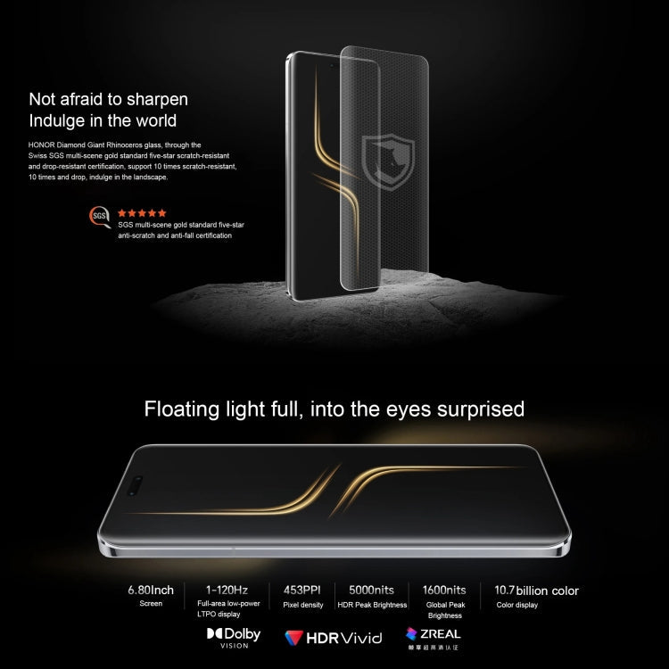 Honor Magic6 Ultimate, 16GB+512GB ,  6.8 inch Magic OS 8.0 Snapdragon 8 Gen 3 Octa Core up to 3.3GHz, Network: 5G, OTG, NFC, Support Google Play(Black)