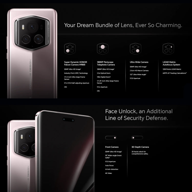 Honor Magic6 RSR Porsche Design, 24GB+1TB,  6.8 inch Magic OS 8.0 Snapdragon 8 Gen 3 Octa Core up to 3.3GHz, Network: 5G, OTG, NFC, Support Google Play(Frozen Berry)